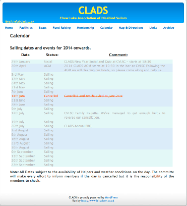 Image of CLADS calender plugin.